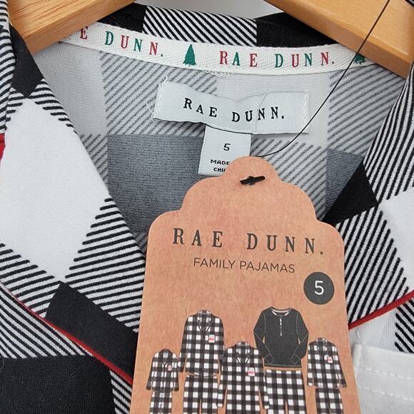 NEW Rae Dunn Family Pajamas Plaid Button Down Believe Pajama TOP ONLY Size 5 - Picture 3 of 6